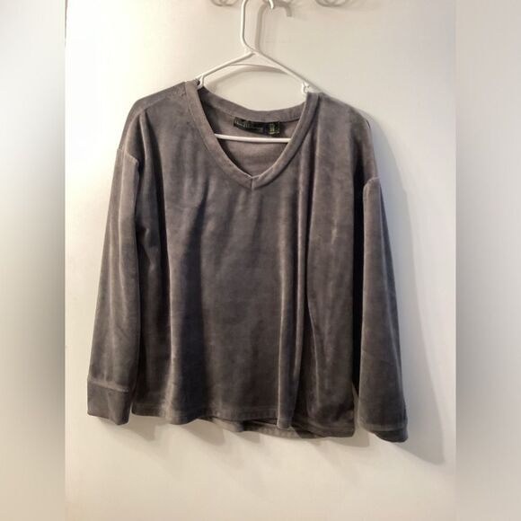 House of Harlow 1960 Lounge Ribbed Velour Pajama set Gray‎ - Picture 2 of 16